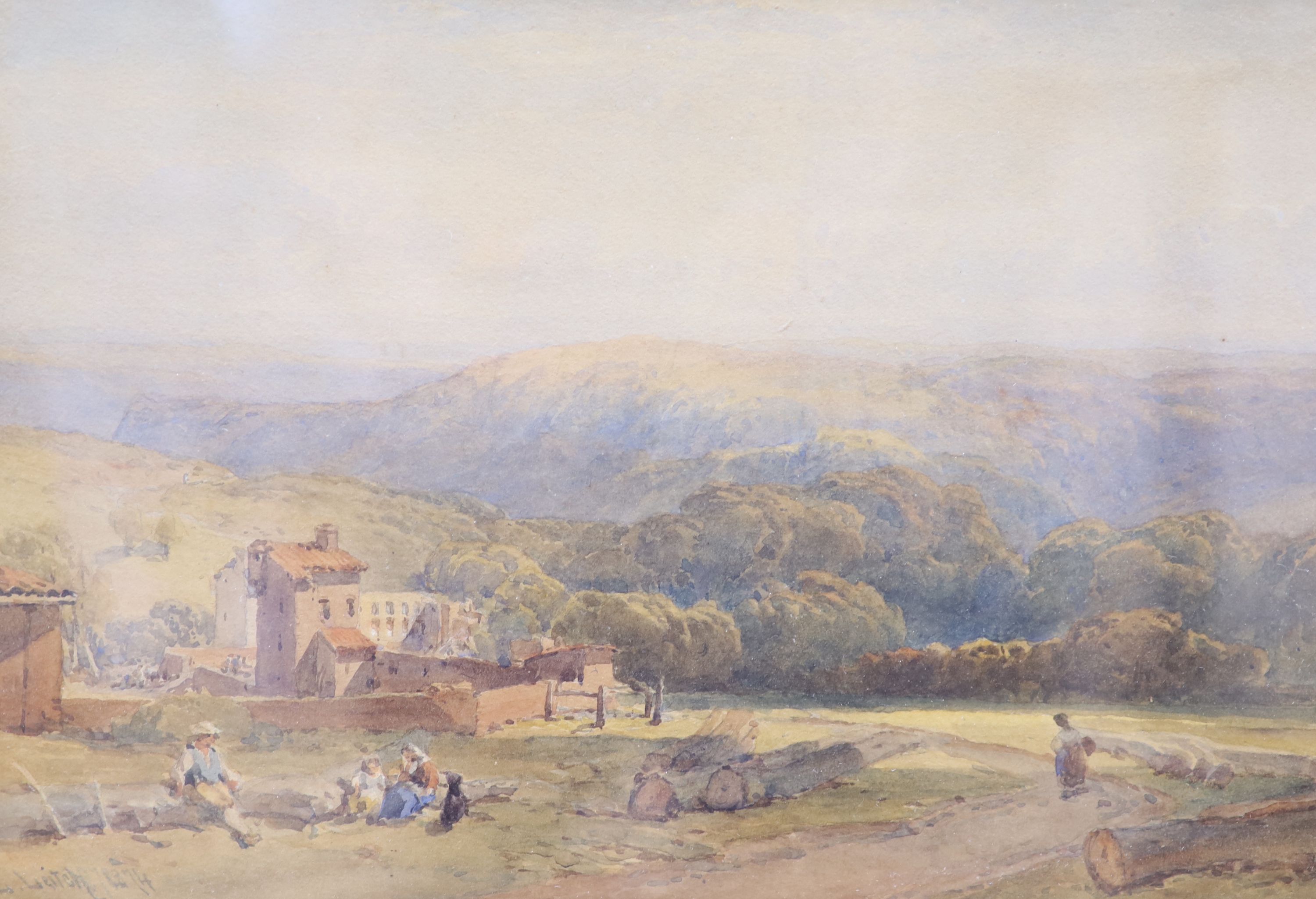 William Leighton Leitch (1804-1883), three watercolours, Assorted landscapes, initialled, largest 28 x 35cm, frames differ
